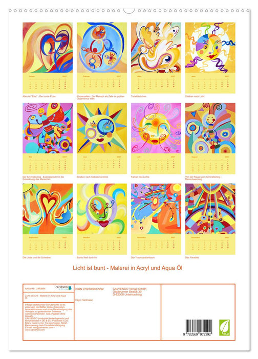 Licht ist bunt - Malerei in Acryl und Aqua Öl (CALVENDO Premium Wandkalender 2027)