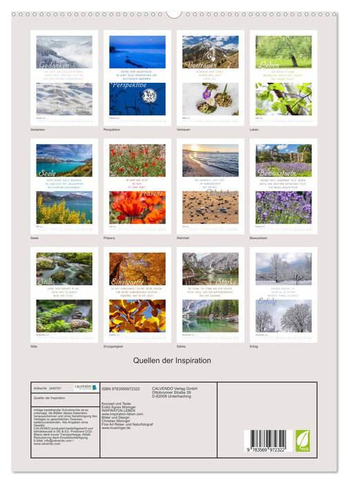 Quellen der Inspiration (CALVENDO Premium Wandkalender 2027)