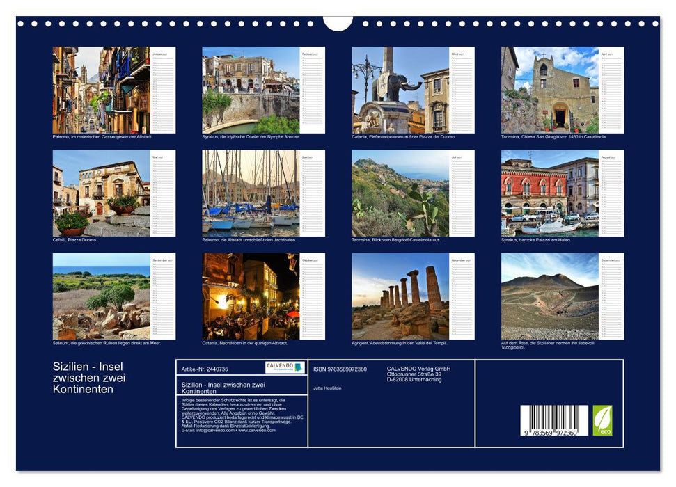 Sizilien - Insel zwischen zwei Kontinenten (CALVENDO Wandkalender 2027)