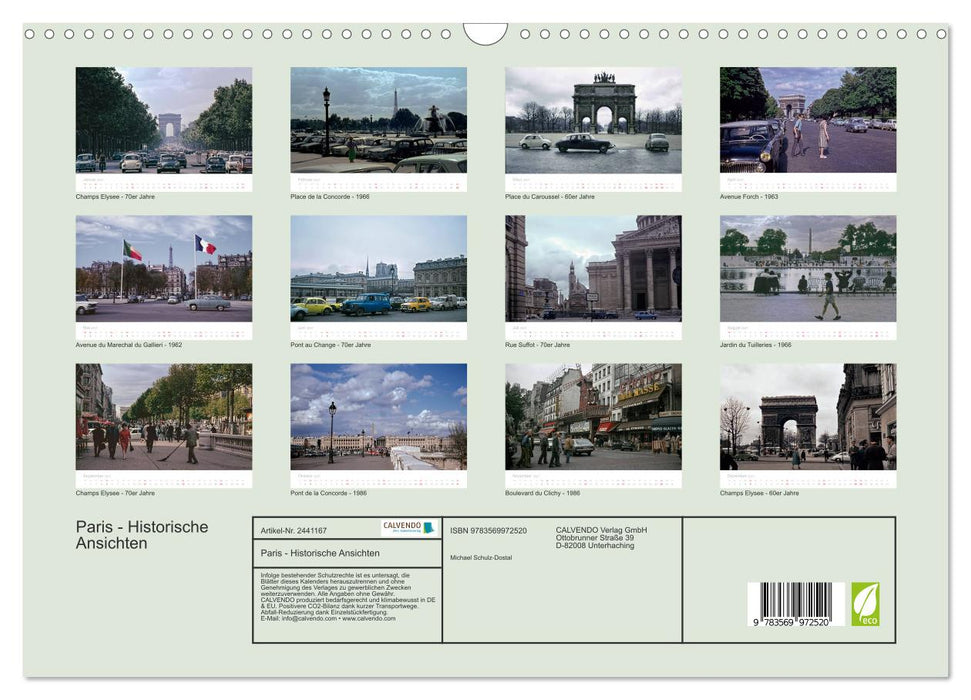 Paris - Historische Ansichten (CALVENDO Wandkalender 2027)