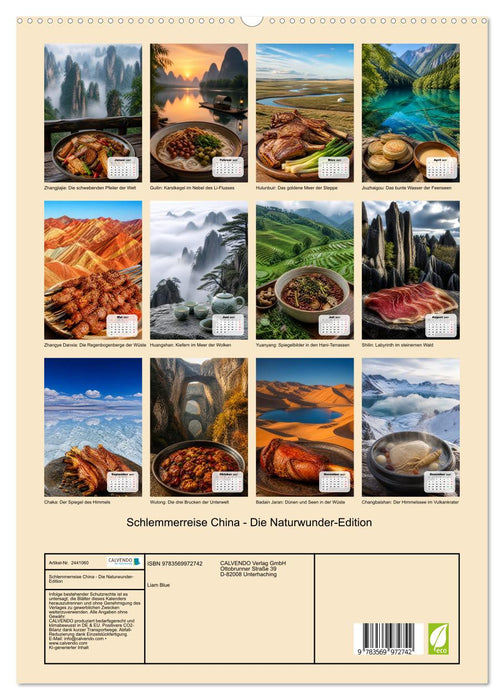 Schlemmerreise China - Die Naturwunder-Edition (CALVENDO Premium Wandkalender 2027)
