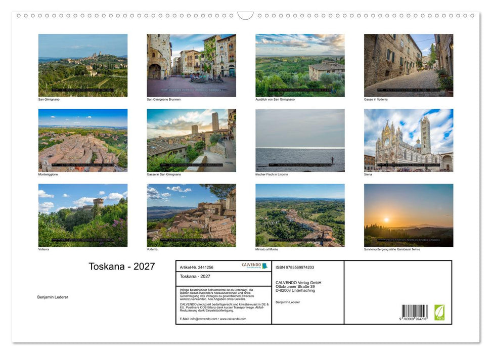 Toskana - 2027 (CALVENDO Wandkalender 2027)