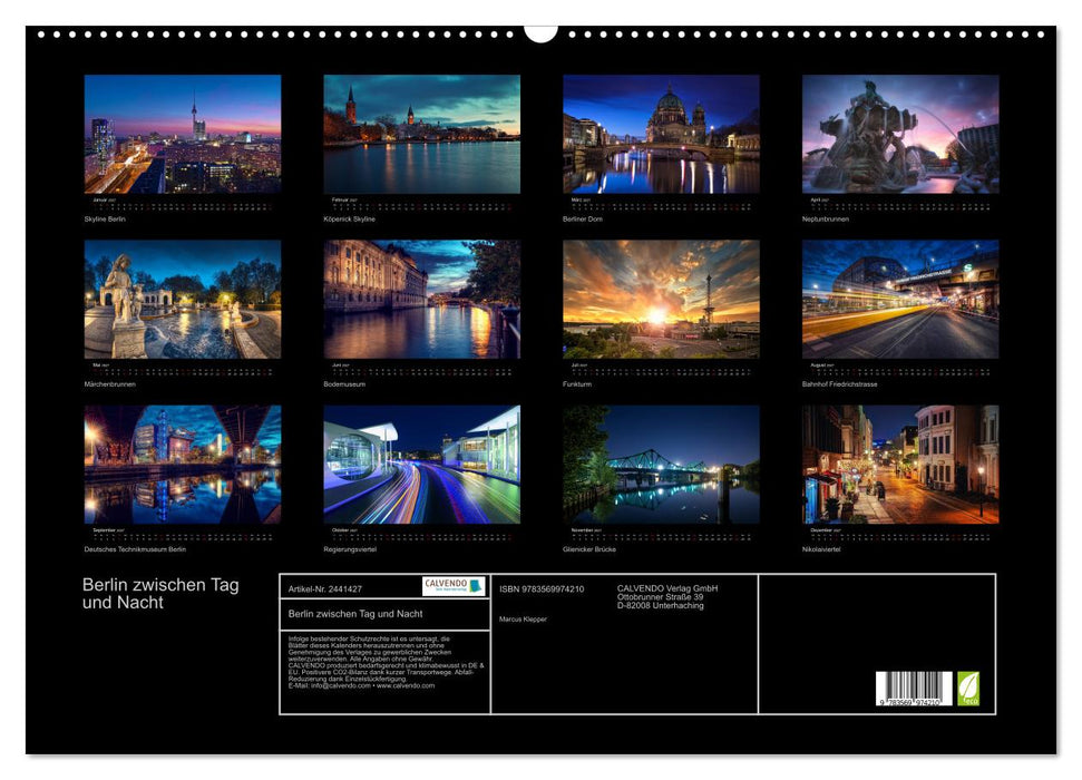 Berlin zwischen Tag und Nacht (CALVENDO Wandkalender 2027)