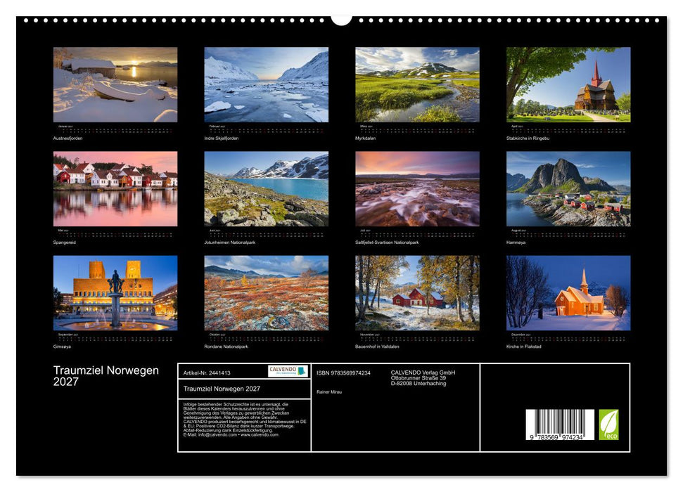 Traumziel Norwegen 2027 (CALVENDO Premium Wandkalender 2027)