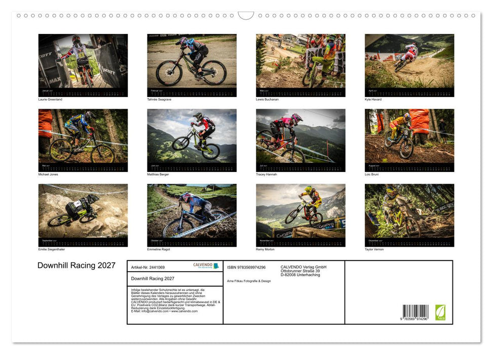 Downhill Racing 2027 (CALVENDO Wandkalender 2027)