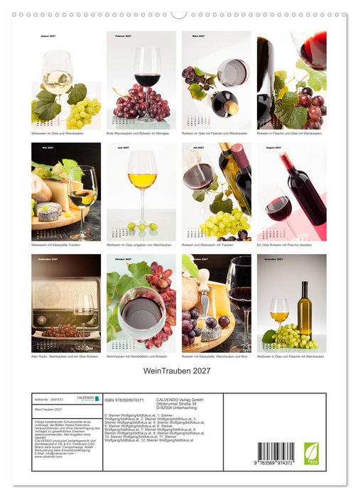 WeinTrauben 2027 (CALVENDO Premium Wandkalender 2027)