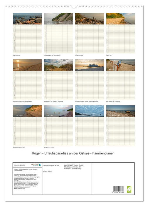 Rügen - Urlaubsparadies an der Ostsee - Familienplaner (CALVENDO Wandkalender 2027)