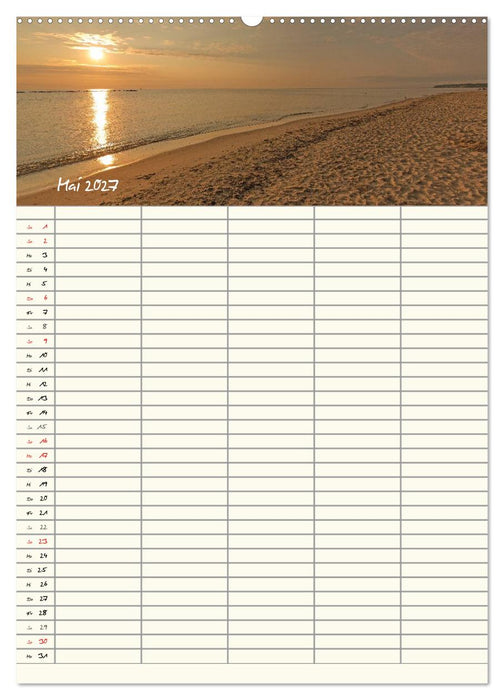 Rügen - Urlaubsparadies an der Ostsee - Familienplaner (CALVENDO Wandkalender 2027)