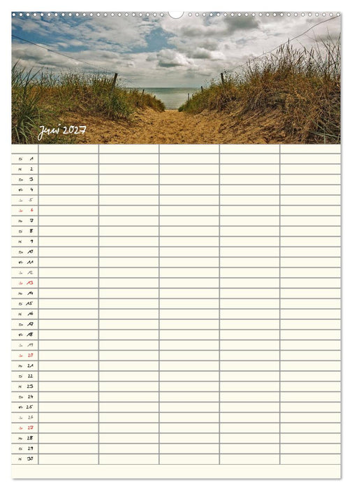 Rügen - Urlaubsparadies an der Ostsee - Familienplaner (CALVENDO Wandkalender 2027)