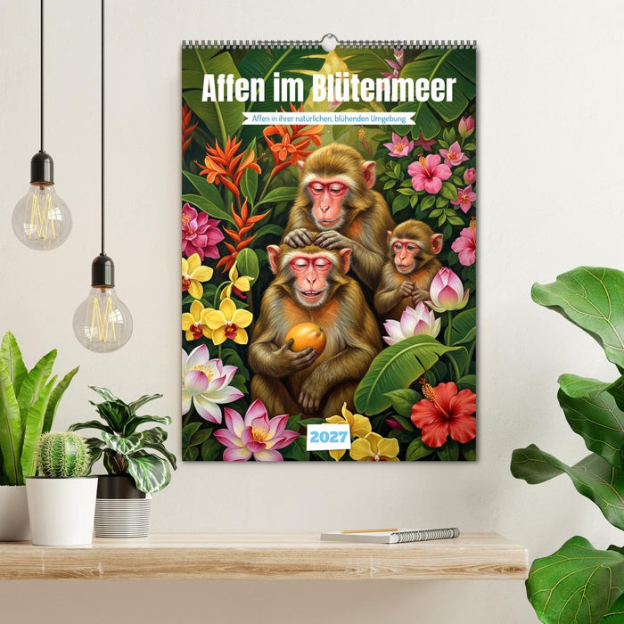 Affen im Blütenmeer (CALVENDO Wandkalender 2027)