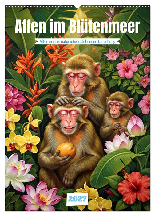 Affen im Blütenmeer (CALVENDO Wandkalender 2027)