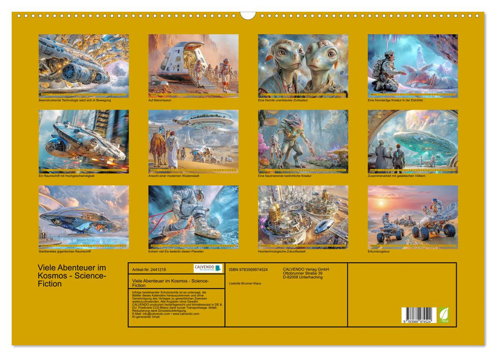 Viele Abenteuer im Kosmos - Science-Fiction (CALVENDO Wandkalender 2027)