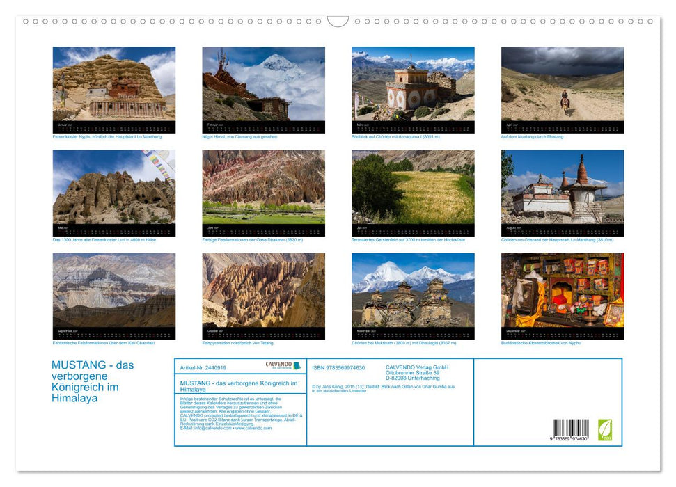 MUSTANG - das verborgene Königreich im Himalaya (CALVENDO Wandkalender 2027)