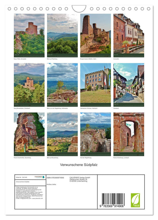Verwunschene Südpfalz (CALVENDO Wandkalender 2027)