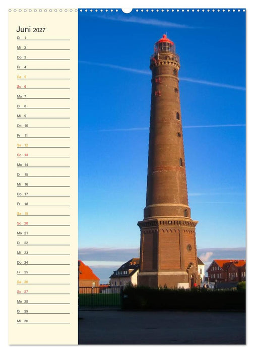 Deutsche Leuchttürme - maritimer Geburtstagsplaner (CALVENDO Premium Wandkalender 2027)
