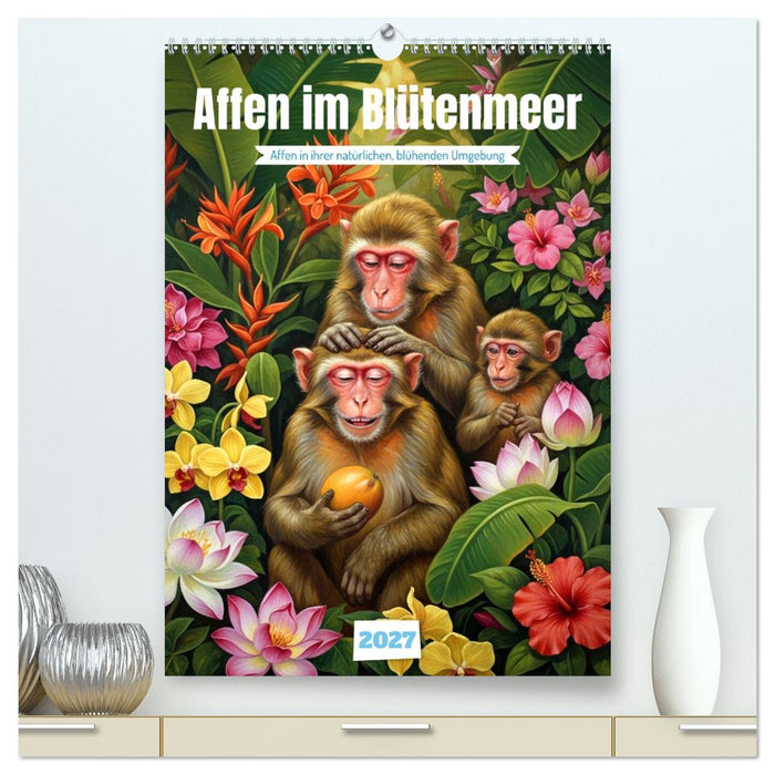 Affen im Blütenmeer (CALVENDO Premium Wandkalender 2027)