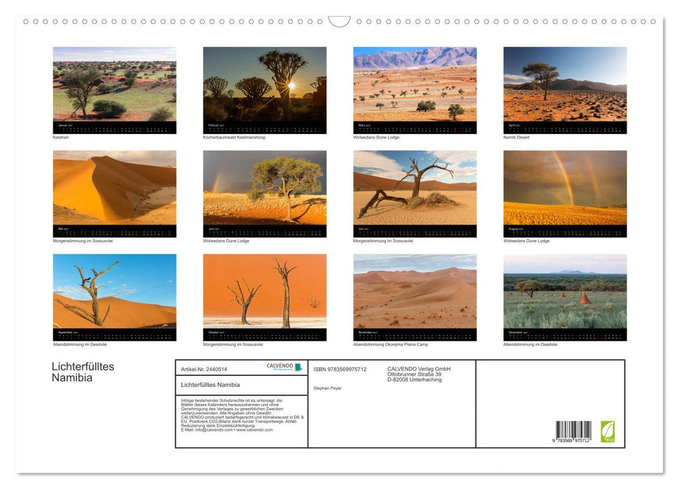 Lichterfülltes Namibia (CALVENDO Wandkalender 2027)