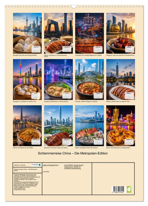 Schlemmerreise China – Die Metropolen-Edition (CALVENDO Wandkalender 2027)
