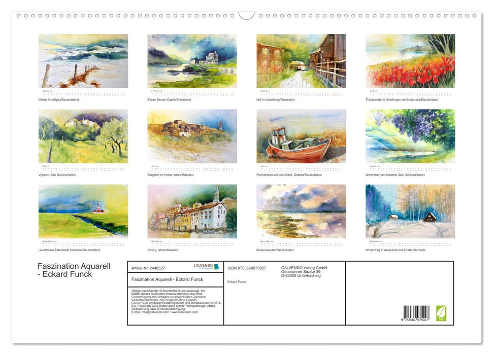 Faszination Aquarell - Eckard Funck (CALVENDO Wandkalender 2027)
