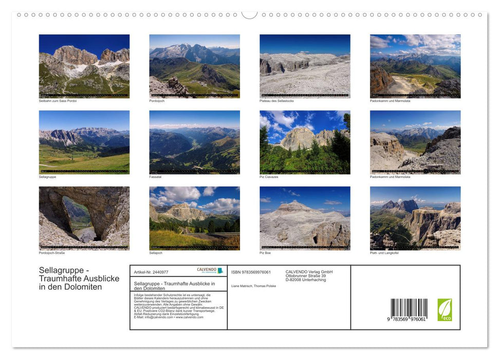 Sellagruppe - Traumhafte Ausblicke in den Dolomiten (CALVENDO Premium Wandkalender 2027)