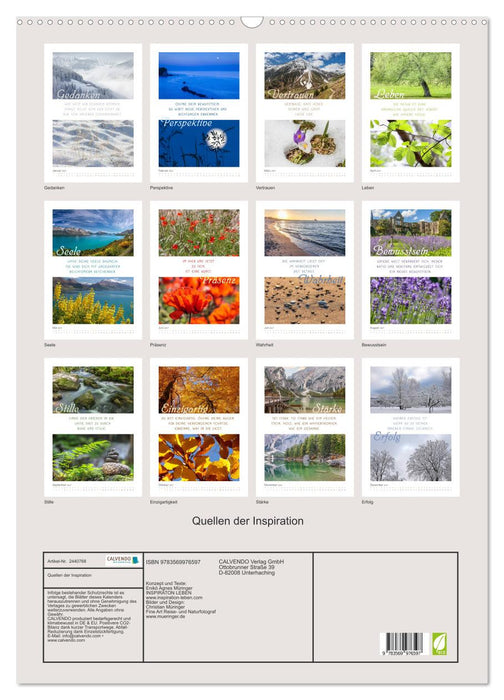Quellen der Inspiration (CALVENDO Wandkalender 2027)