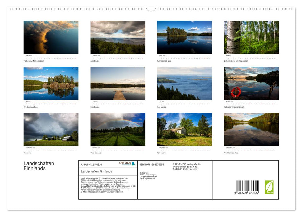 Landschaften Finnlands (CALVENDO Premium Wandkalender 2027)