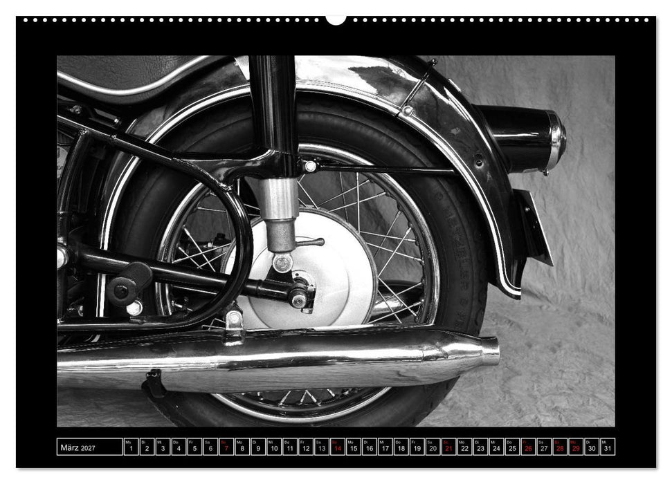 BMW R69S in schwarzweiss (CALVENDO Wandkalender 2027)