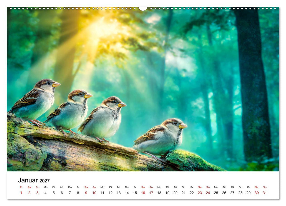 Kleine Rebellen - Spatzen im Porträt (CALVENDO Wandkalender 2027)