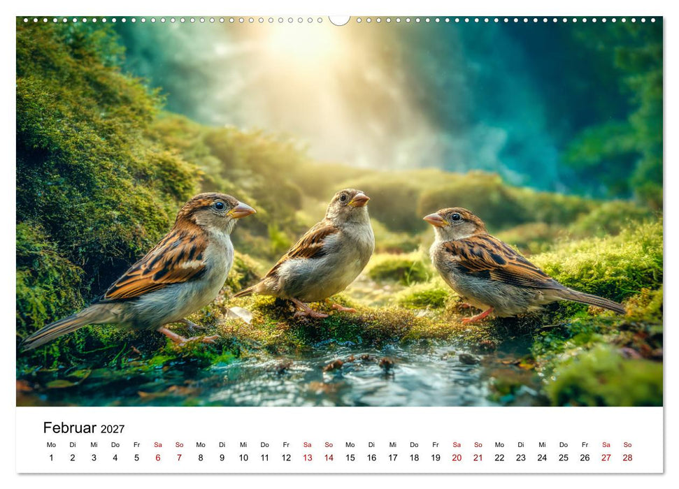 Kleine Rebellen - Spatzen im Porträt (CALVENDO Wandkalender 2027)