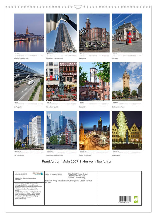 Frankfurt am Main 2027 Bilder vom Taxifahrer (CALVENDO Wandkalender 2027)