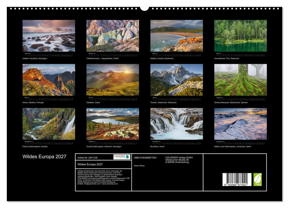 Wildes Europa 2027 (CALVENDO Premium Wandkalender 2027)