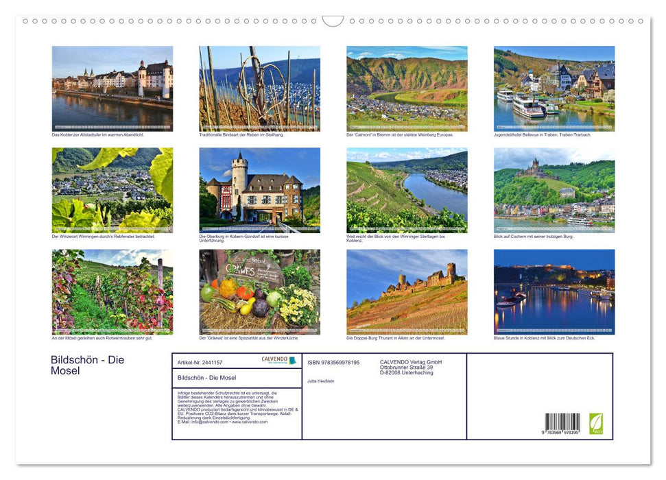 Bildschön - Die Mosel (CALVENDO Wandkalender 2027)