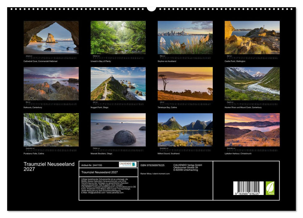 Traumziel Neuseeland 2027 (CALVENDO Premium Wandkalender 2027)