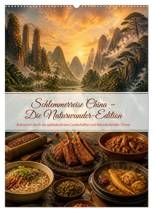 Schlemmerreise China - Die Naturwunder-Edition (CALVENDO Wandkalender 2027)