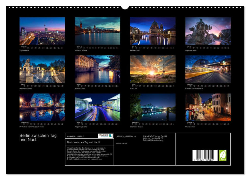 Berlin zwischen Tag und Nacht (CALVENDO Premium Wandkalender 2027)