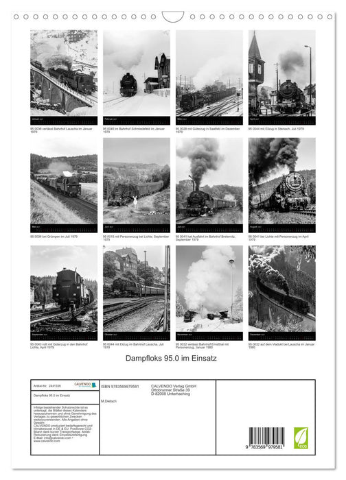 Dampfloks 95.0 im Einsatz (CALVENDO Wandkalender 2027)