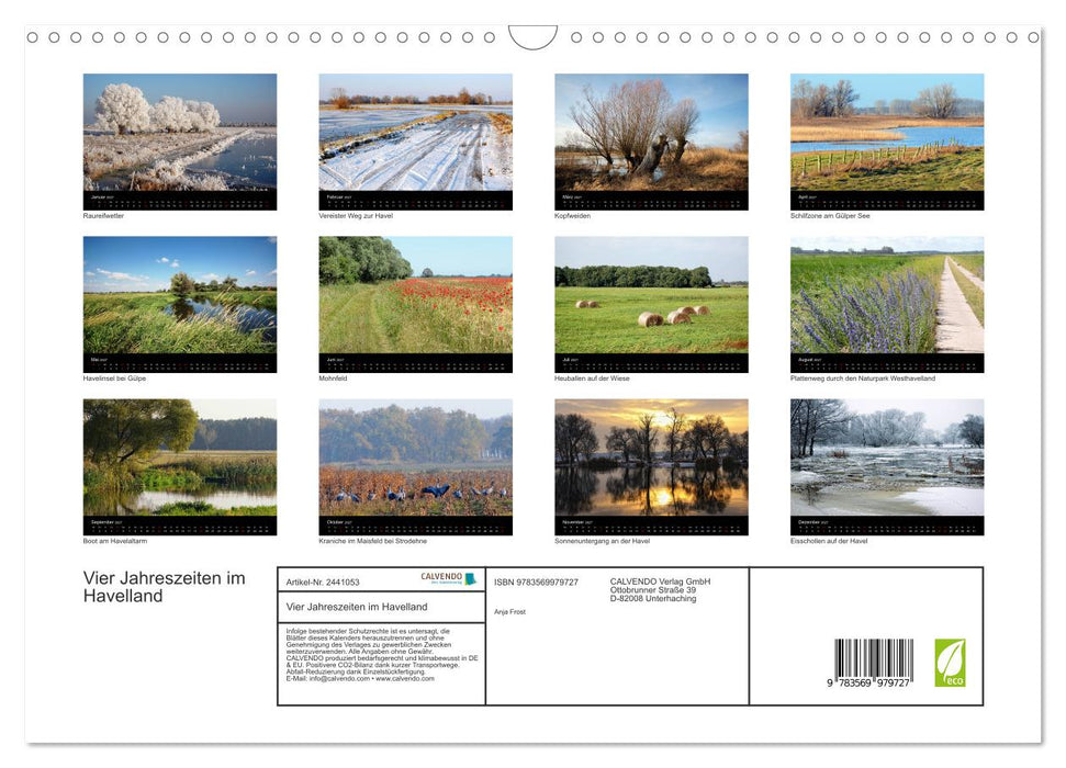Vier Jahreszeiten im Havelland (CALVENDO Wandkalender 2027)