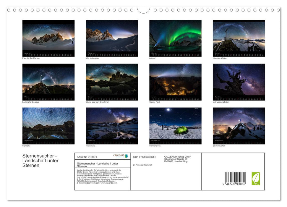 Sternensucher - Landschaft unter Sternen (CALVENDO Wandkalender 2027)