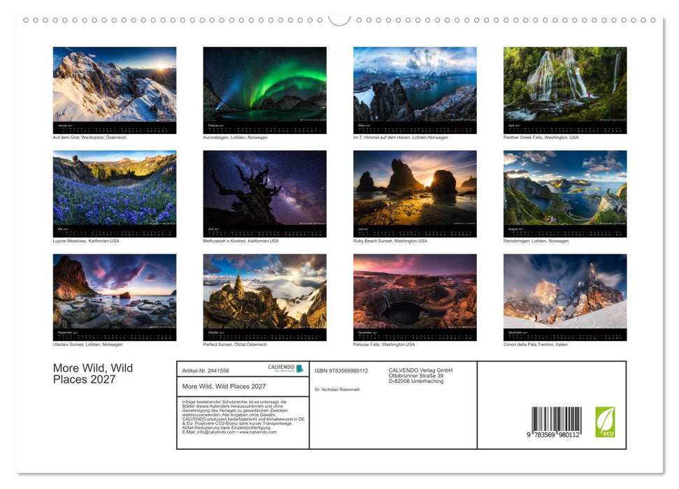 More Wild, Wild Places 2027 (CALVENDO Premium Wandkalender 2027)