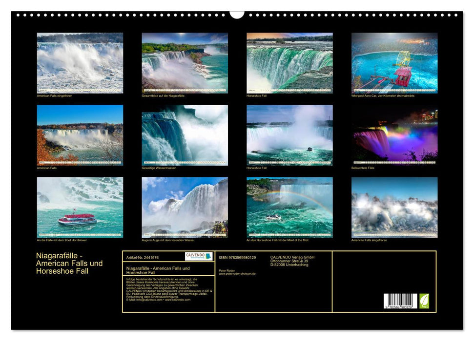 Niagarafälle - American Falls und Horseshoe Fall (CALVENDO Wandkalender 2027)