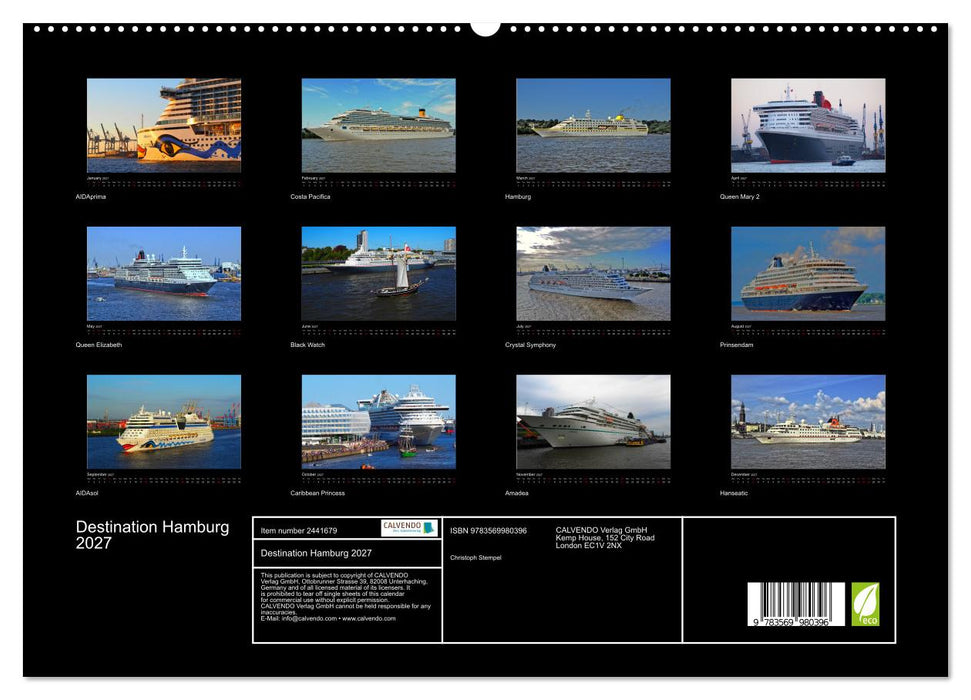 Destination Hamburg 2027 (CALVENDO Premium-Calendar 2027)