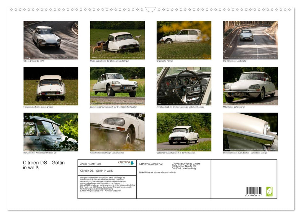 Citroën DS - Göttin in weiß (CALVENDO Wandkalender 2027)