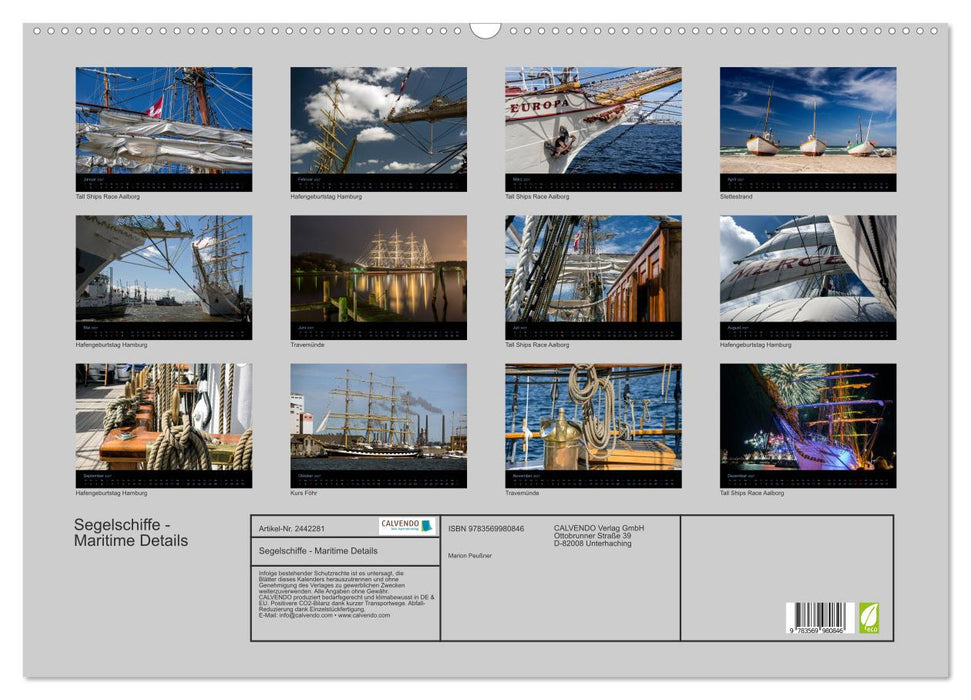 Segelschiffe - Maritime Details (CALVENDO Wandkalender 2027)