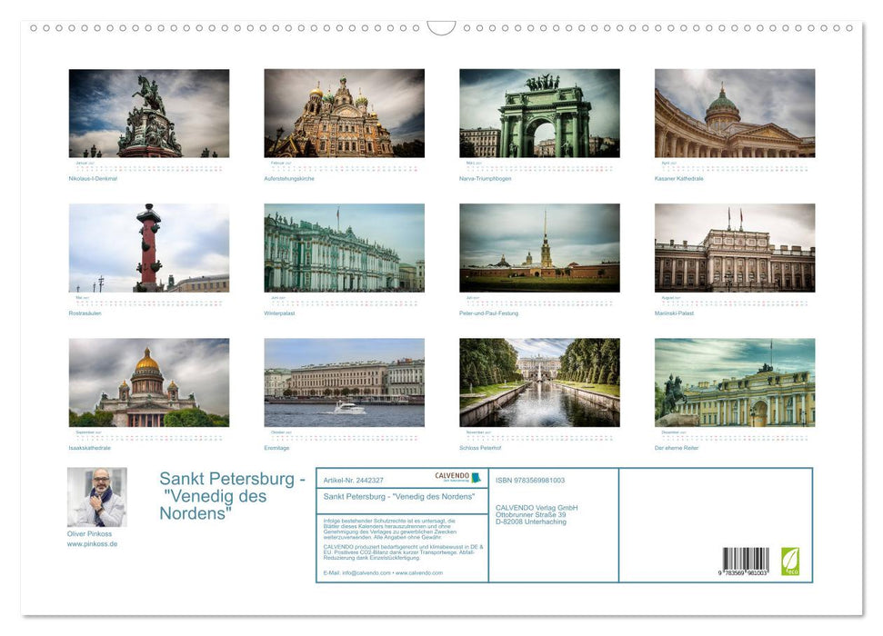 Sankt Petersburg - "Venedig des Nordens" (CALVENDO Wandkalender 2027)