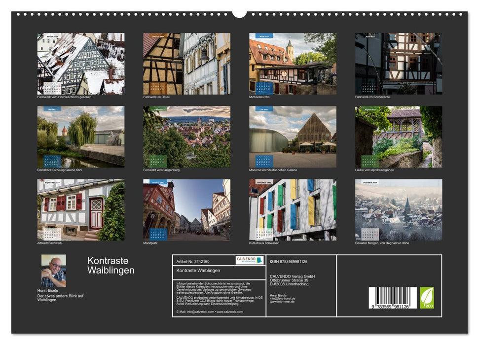 Kontraste Waiblingen (CALVENDO Premium Wandkalender 2027)