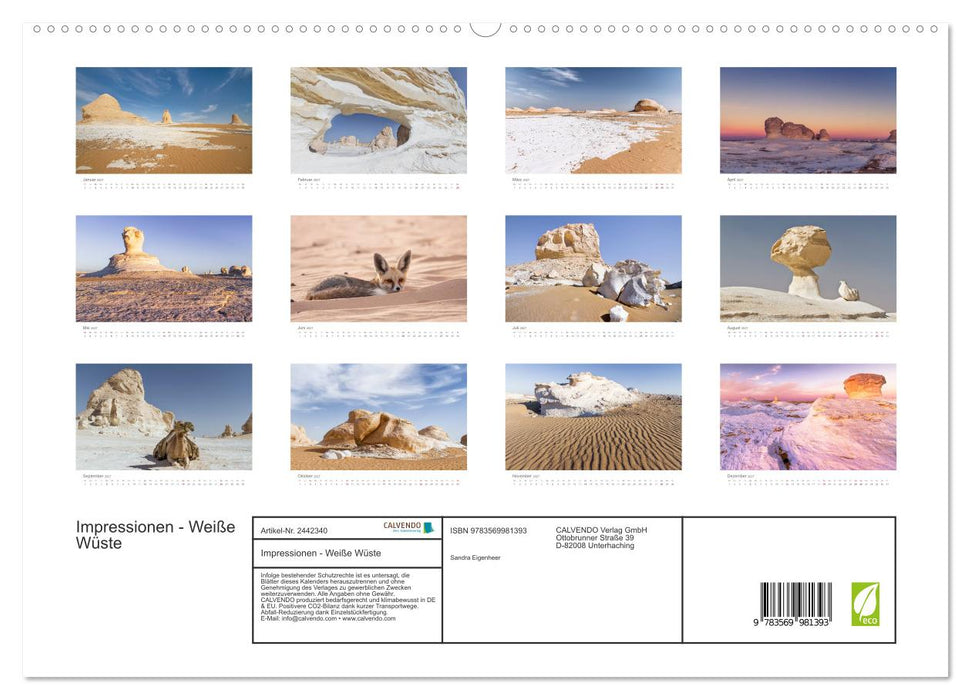 Impressionen - Weiße Wüste (CALVENDO Premium Wandkalender 2027)