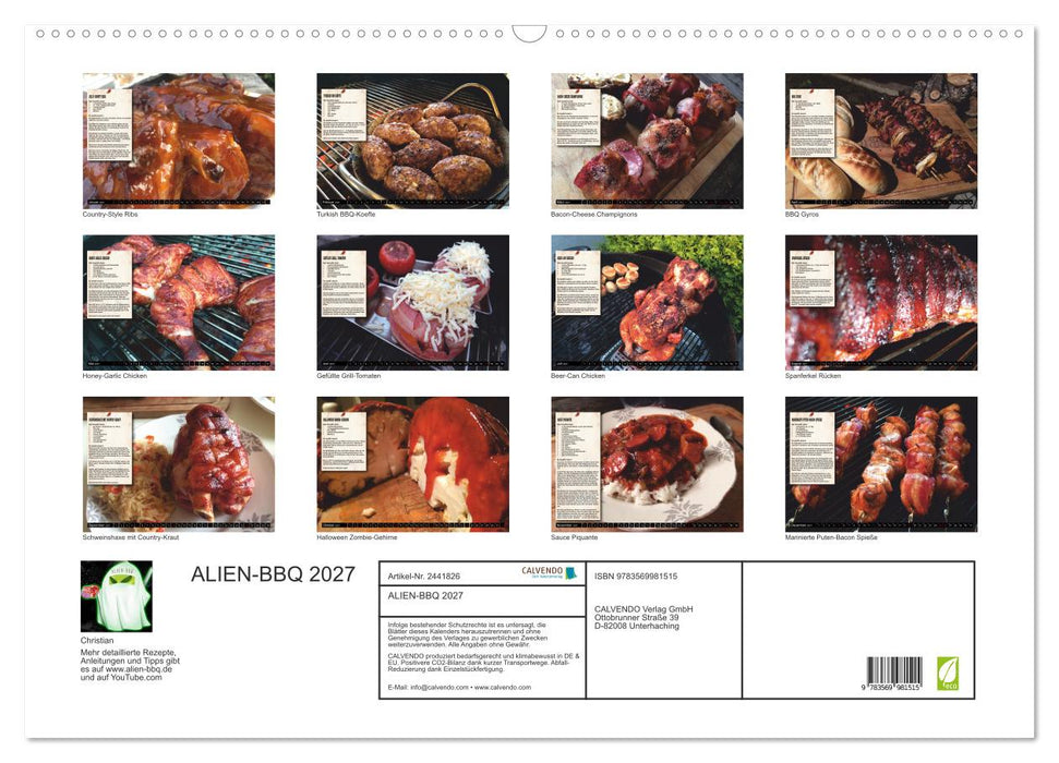 ALIEN-BBQ 2027 (CALVENDO Wandkalender 2027)
