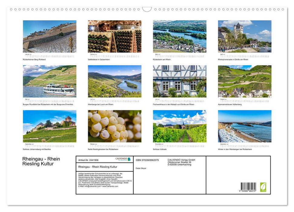 Rheingau - Rhein Riesling Kultur (CALVENDO Wandkalender 2027)