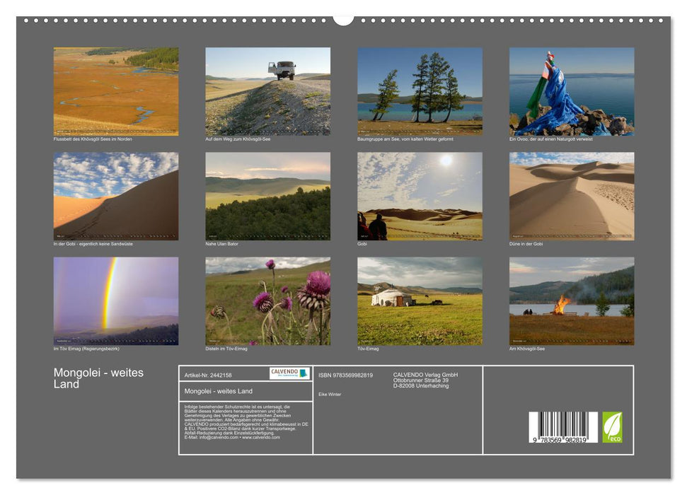 Mongolei - weites Land (CALVENDO Wandkalender 2027)