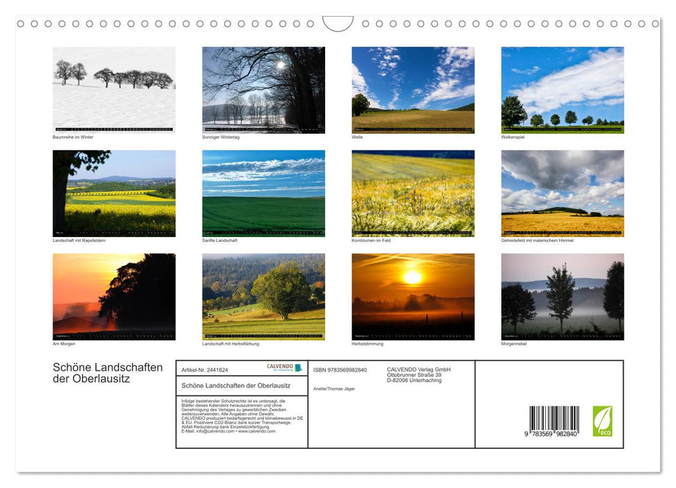 Schöne Landschaften der Oberlausitz (CALVENDO Wandkalender 2027)